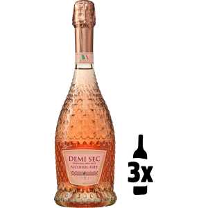 3 flessen Bosio Demi Sec Sparkling Rosé 0.0% Probeerpakket