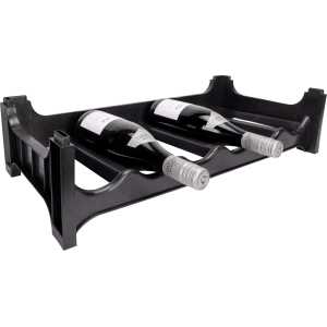 Wijnrek Stapelbaar Zwart - Kunststof - 6 Flessen